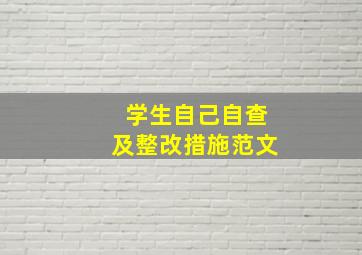 学生自己自查及整改措施范文