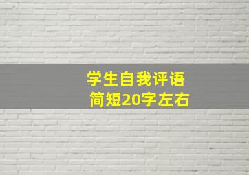 学生自我评语简短20字左右