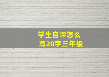 学生自评怎么写20字三年级