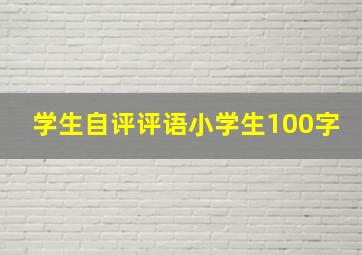 学生自评评语小学生100字