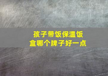 孩子带饭保温饭盒哪个牌子好一点