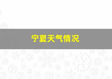 宁夏天气情况