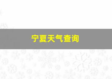 宁夏天气查询