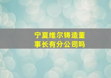 宁夏维尔铸造董事长有分公司吗