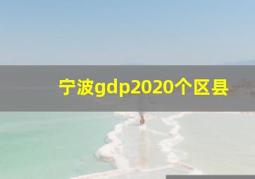 宁波gdp2020个区县