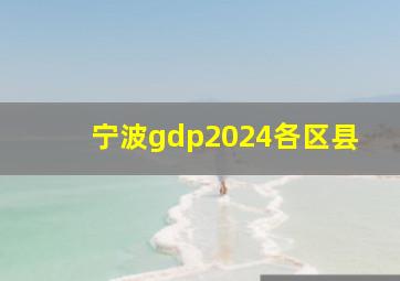 宁波gdp2024各区县