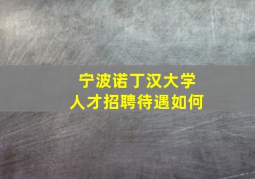 宁波诺丁汉大学人才招聘待遇如何