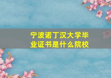 宁波诺丁汉大学毕业证书是什么院校