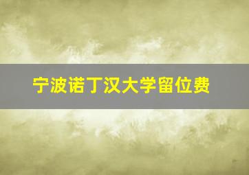 宁波诺丁汉大学留位费