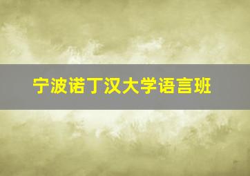 宁波诺丁汉大学语言班