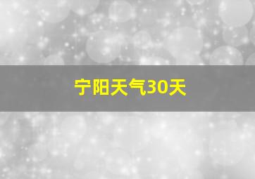 宁阳天气30天