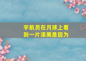 宇航员在月球上看到一片漆黑是因为