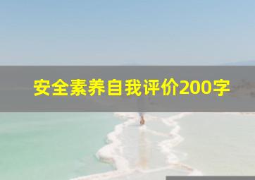 安全素养自我评价200字