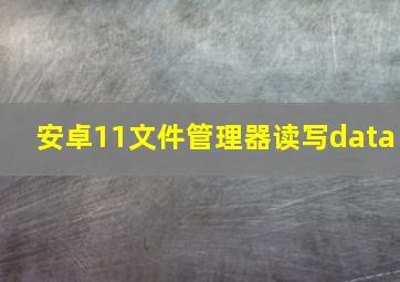 安卓11文件管理器读写data