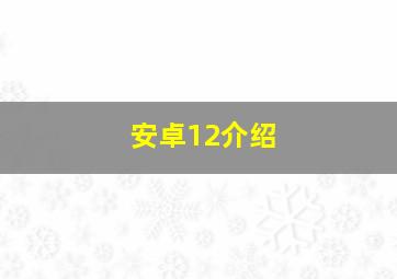 安卓12介绍