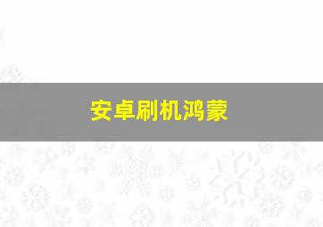 安卓刷机鸿蒙