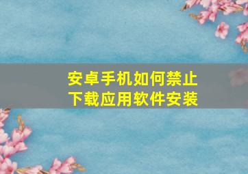 安卓手机如何禁止下载应用软件安装