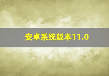 安卓系统版本11.0