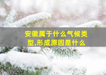 安徽属于什么气候类型,形成原因是什么