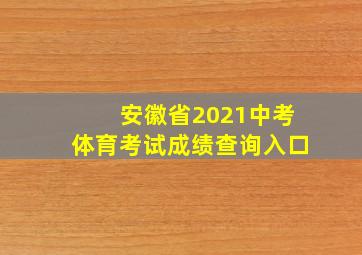 安徽省2021中考体育考试成绩查询入口