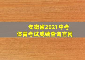 安徽省2021中考体育考试成绩查询官网