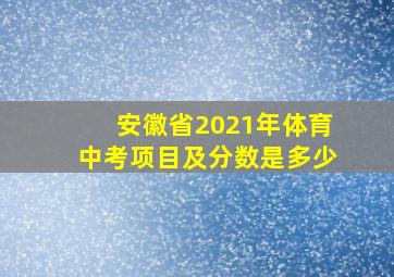 安徽省2021年体育中考项目及分数是多少