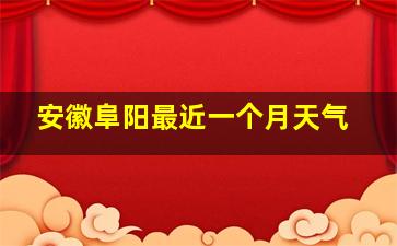 安徽阜阳最近一个月天气