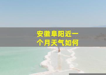 安徽阜阳近一个月天气如何