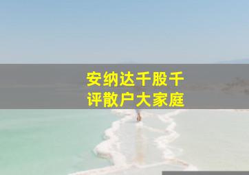 安纳达千股千评散户大家庭