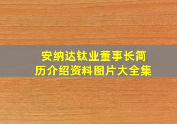 安纳达钛业董事长简历介绍资料图片大全集