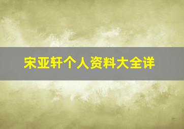 宋亚轩个人资料大全详