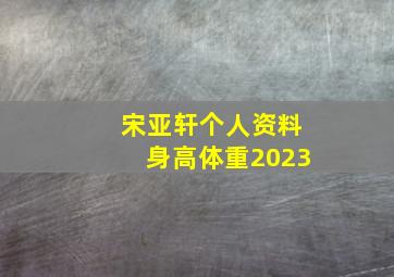 宋亚轩个人资料身高体重2023