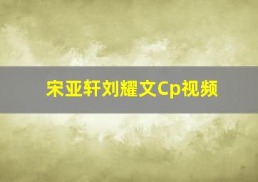 宋亚轩刘耀文Cp视频