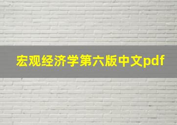 宏观经济学第六版中文pdf