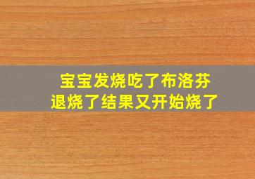 宝宝发烧吃了布洛芬退烧了结果又开始烧了