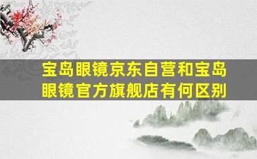 宝岛眼镜京东自营和宝岛眼镜官方旗舰店有何区别