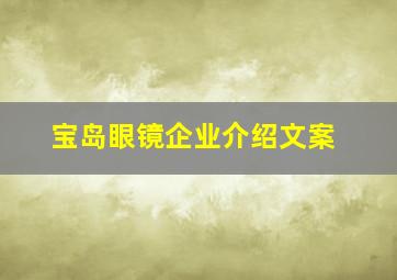 宝岛眼镜企业介绍文案