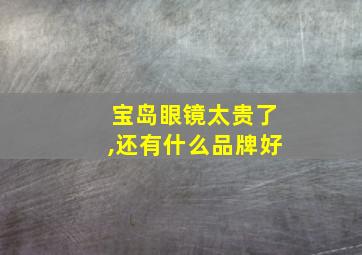 宝岛眼镜太贵了,还有什么品牌好