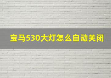 宝马530大灯怎么自动关闭