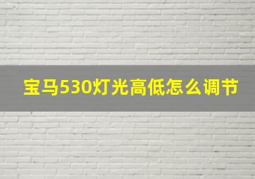 宝马530灯光高低怎么调节