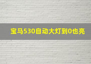 宝马530自动大灯到0也亮