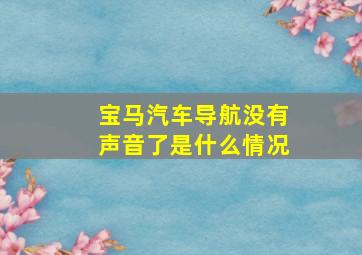 宝马汽车导航没有声音了是什么情况