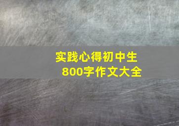 实践心得初中生800字作文大全