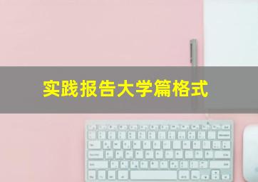 实践报告大学篇格式