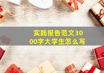 实践报告范文3000字大学生怎么写