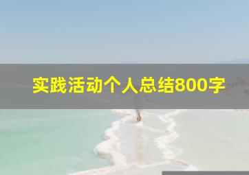 实践活动个人总结800字