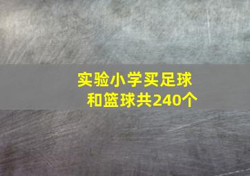 实验小学买足球和篮球共240个