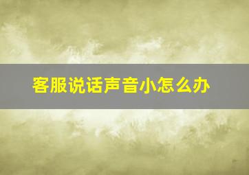 客服说话声音小怎么办