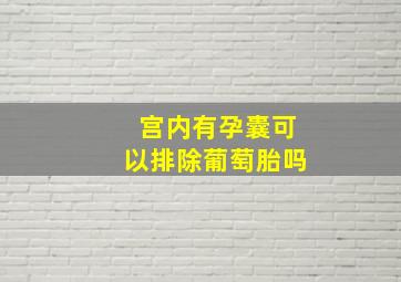 宫内有孕囊可以排除葡萄胎吗