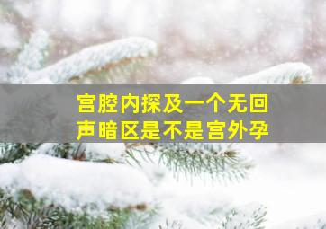 宫腔内探及一个无回声暗区是不是宫外孕